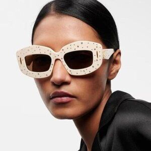 NEW LOEWE SUNGLASSES LW4114IS 25E IVORY WOMEN EYEWEAR